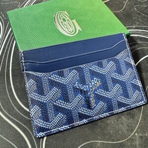 Goyard Blue and White Card Holder